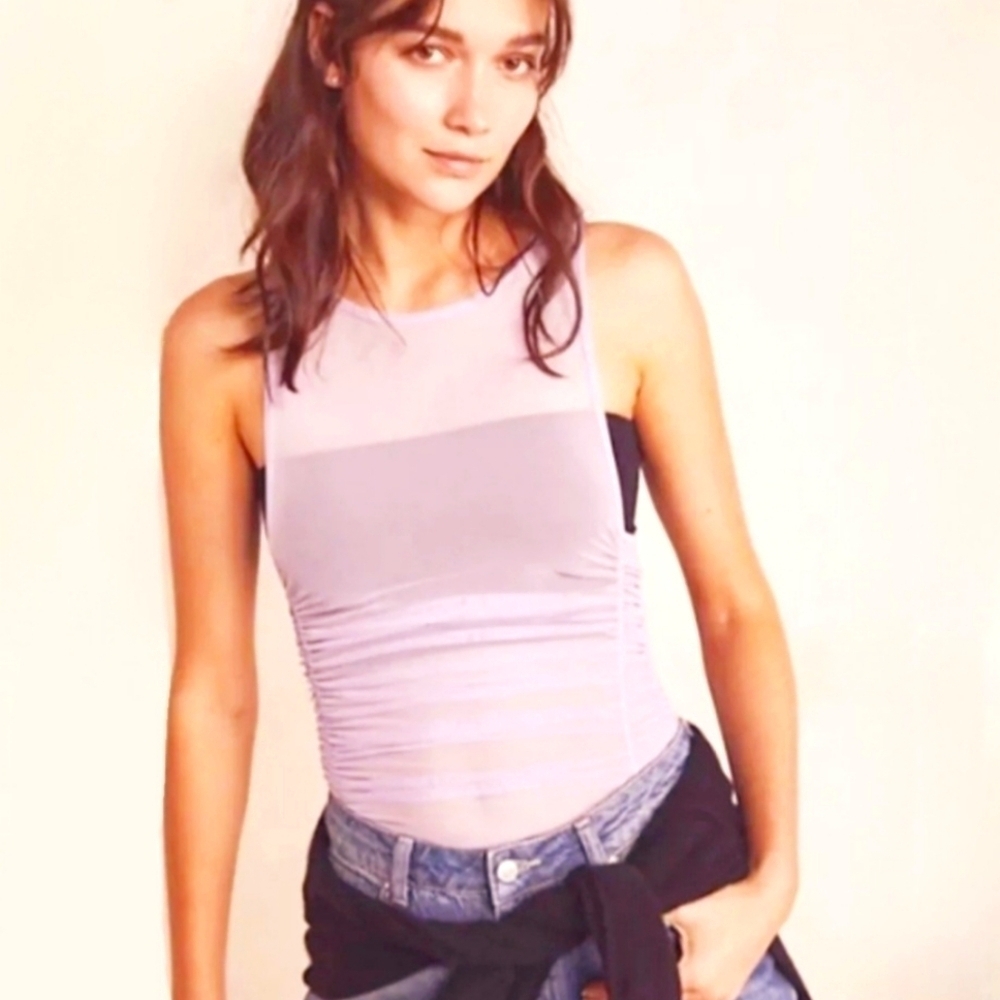 Free People Intimately Pink Under It All Cafe Bodysuit L